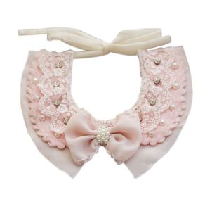 Pink Pet Collar with Pearl Bowknot