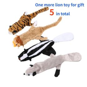 No-Stuffing Plush Squeaky Chew Toys (5 Toys)