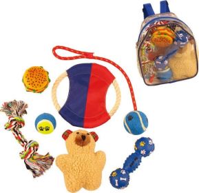 Dog Toy Set in Backpack (8 Toys)