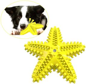 Natural Rubber Starfish-Shaped Chew Toys (Color: Yellow)