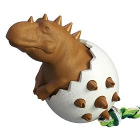 Rubber Teeth Cleaning/Brushing Small Dog Chew Toy (Color: Dinosaur Coffee)