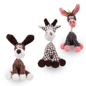 Interactive Plush Animal Toys for Large Dogs/Aggressive Chewers (Color: Grey)