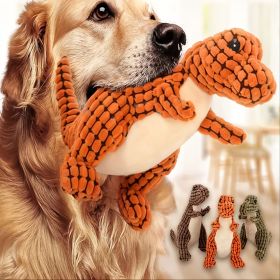 Stuffed Dinosaur Dog Toy (Color: Green, size: 9.84 inch)