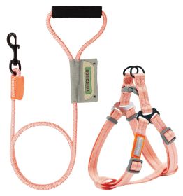 Durable Nylon Dog Harness and Leash (Color: Pink, size: medium)