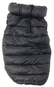 'Pursuit' Quilted Ultra-Plush Thermal Dog Jacket (Color: Black, size: medium)