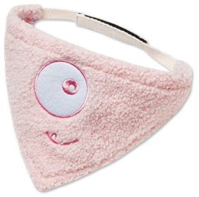 'Dizzy-Eyed Cyclops' Cotton Velcro Dog Bandana/Scarf (Color: Pink, size: small)