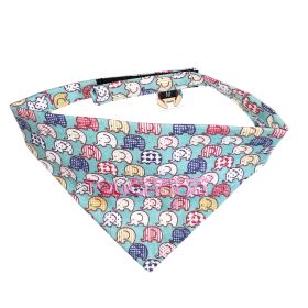 'Bad-to-the-Bone' Elephant-Patterned Velcro Bandana (Color: Aqua, size: small)