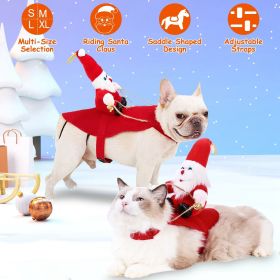 Red Christmas Winter Costume Coat with Santa for Dogs (size: XL)