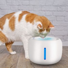 Dog Drinking Fountain with LED Light (Color: White)